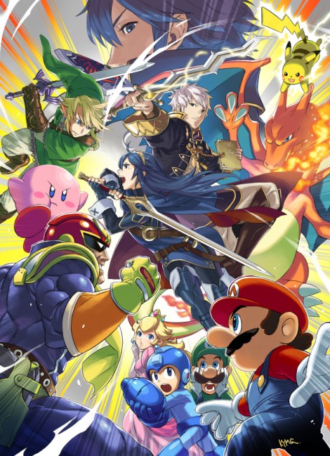 Super-Smash-Bros-Robin-Lucina-Falcon